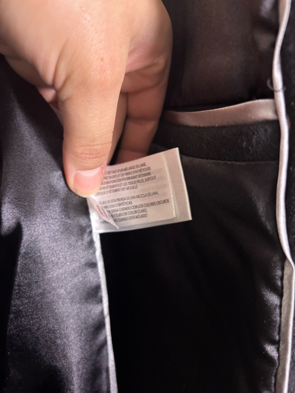 Calvin Klein Black Single-Breasted Wool Trench Coat Women’s Size 14 - Picture 9 of 10